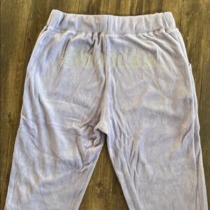 💜👑GODDESS Rhinestone Velour Jogger Sz L👑💜